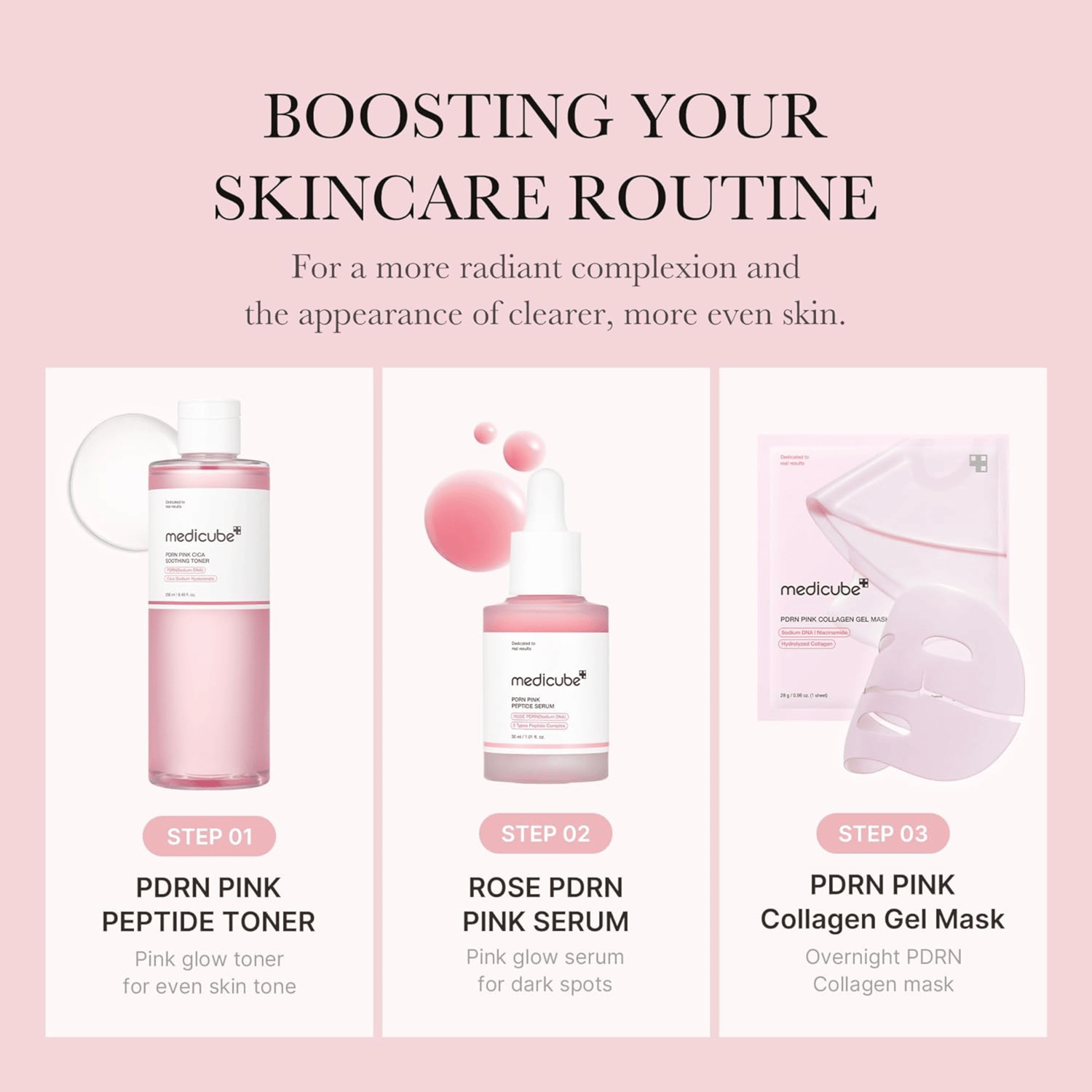 Medicube PDRN Pink Cica Soothing Toner 250ml - cosmadic