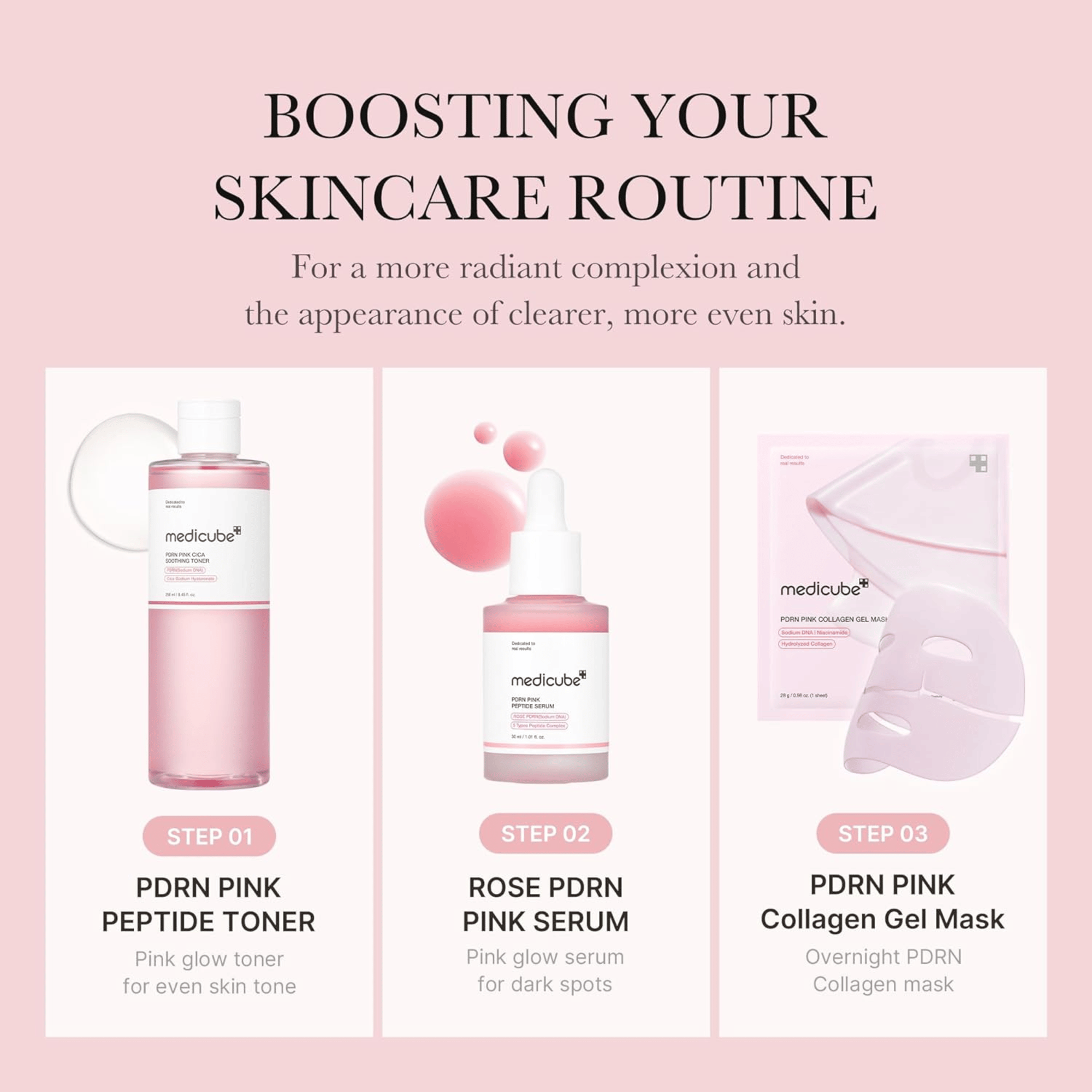 Medicube PDRN Pink Cica Soothing Toner 250ml - cosmadic