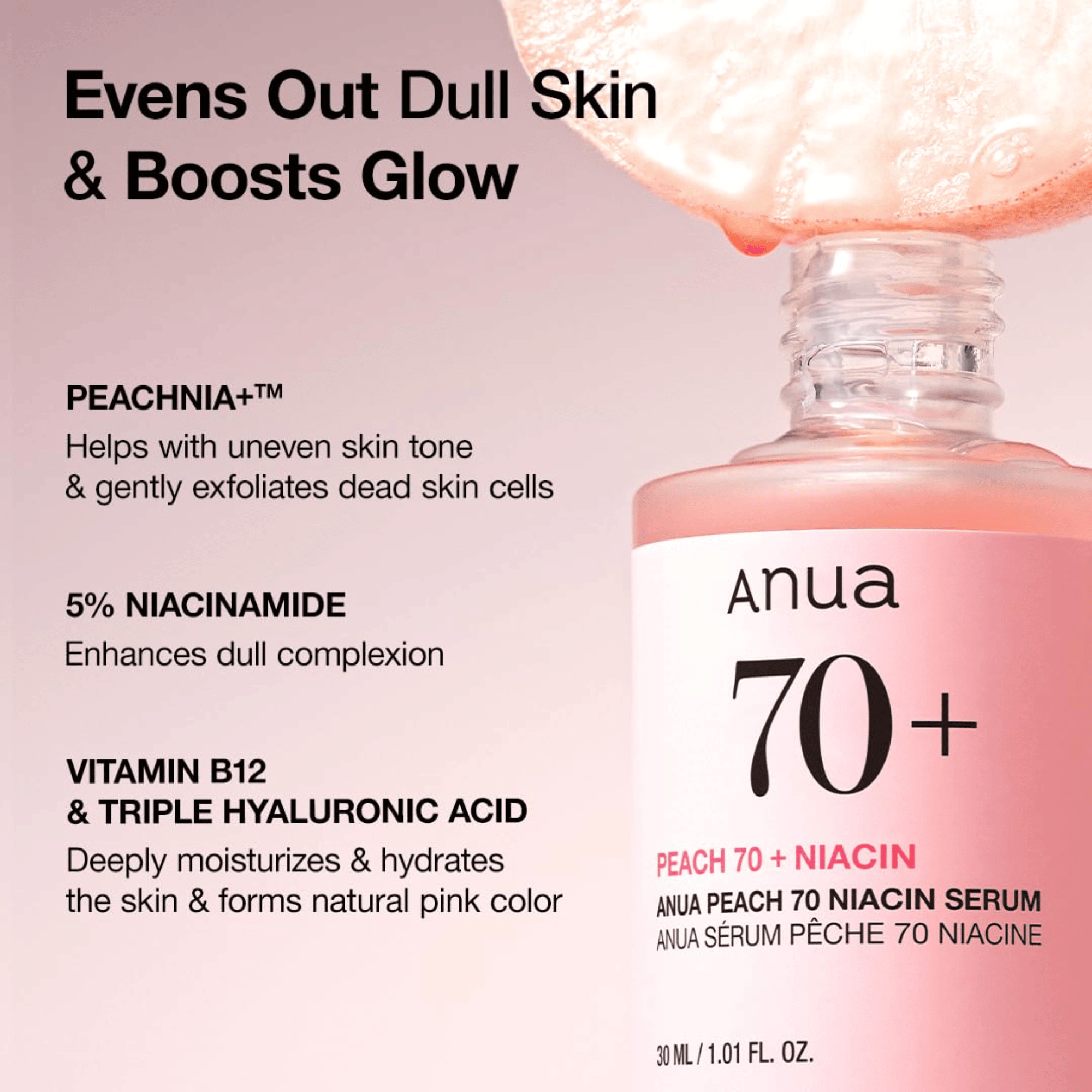 Anua Peach 70% Niacin Serum 30ml - cosmadic