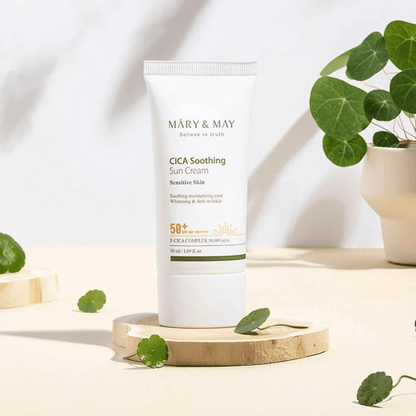 MARY &amp; MAY CICA Soothing Sun Cream SPF50+ PA++++ 50ml - cosmadic