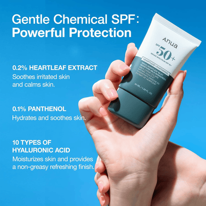 Anua Heartleaf Silky Moisture Sun Cream SPF50+ PA++++ 50ml - cosmadic