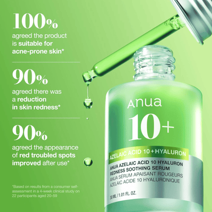 Anua Azelaic Acid 10+ Hyaluron Redness Soothing Serum 30ml - cosmadic