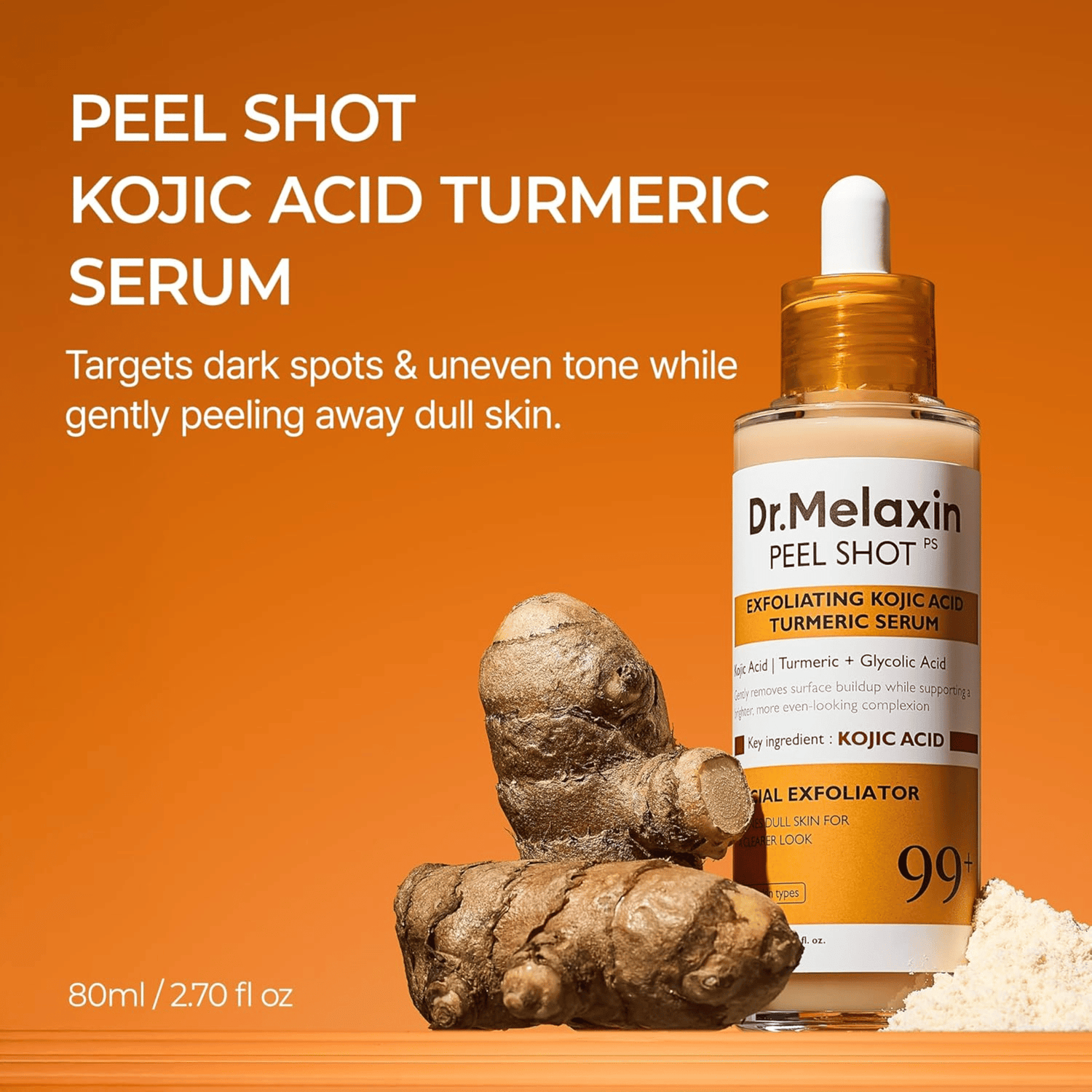 Dr.Melaxin Peel Shot Exfoliating Kojic Acid Turmeric Serum 80ml - cosmadic