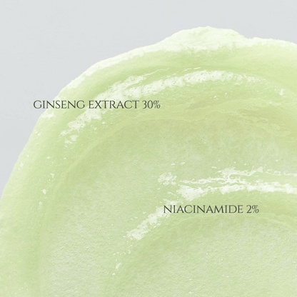 Detailaufnahme der gelartigen Textur des Beauty of Joseon Ginseng Moist Sun Serum mit 30 % Ginseng-Extrakt und 2 % Niacinamid, glatt aufgetragen